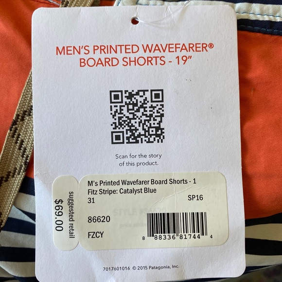 NWT Men’s Patagonia Wavefarer Board Shorts - Picture 7 of 9